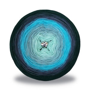 Gradient ombre yarn cake - OMB44 Celadon drop - 50/50 cotton/acrylic, 3 or 4ply - Crochet, Knitting - WolleAmore