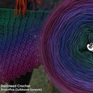 Gradient ombre yarn cake - OMB51 Shiny starling - 50/50 cotton/acrylic, 3 - 4ply - Crochet, Knitting - WolleAmore
