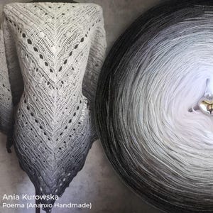 47 Gradient ombre yarn cake - OMB11 Monochrome - 50/50 cotton/acrylic, 3 or 4 ply - Crochet, Knitting - WolleAmore