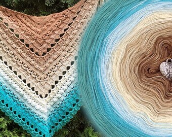 Gradient ombre yarn cake - OMB74 Ice sheet - 50/50 cotton/acrylic, 3 or 4ply - Crochet, Knitting - WolleAmore