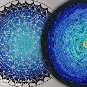 Gradient ombre gleaming yarn cake - NOVA10 Cygnus loop - 50/50 cotton/acrylic + lurex, 3+1ply - Crochet, Knitting - WolleAmore