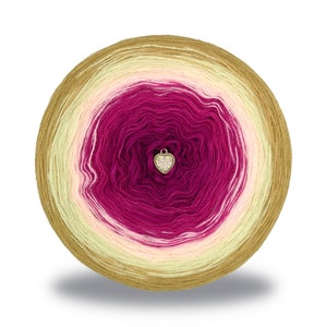 Gradient ombre yarn cake - OMA34 Raspberry pie - 100% acrylic, 3ply - Crochet, Knitting - WolleAmore