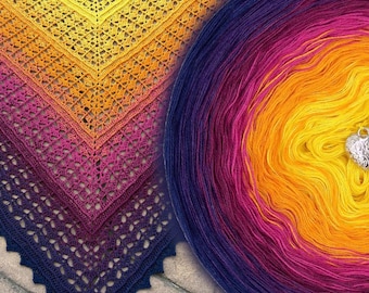 37 Gradient ombre yarn cake - OMB105 Déjà vu - 50/50 cotton/acrylic, 3 or 4ply - Crochet, Knitting - WolleAmore