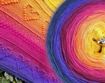 Gradient ombre yarn cake- OMB16 Day & night - 50/50 cotton/acrylic, 3 or 4ply - Crochet, Knitting - WolleAmore