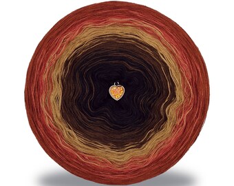 Gradient ombre yarn cake - OMB88 Chestnut leaf - 50/50 cotton/acrylic, 3 or 4ply - Crochet, Knitting - WolleAmore