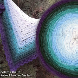 Gradient ombre yarn cake - OMB138 Cold Alaska - 50/50 cotton/acrylic, 3 or 4ply - Crochet, Knitting - WolleAmore