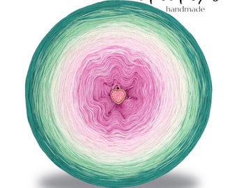 Gradient ombre yarn cake - AH005 - 100% organic cotton, 3 or 4ply - Crochet, Knitting - WolleAmore