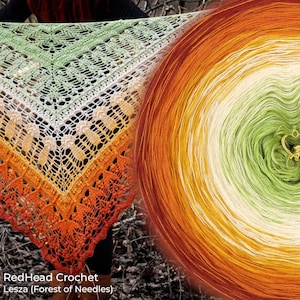 Gradient ombre yarn cake - TWOWORLDS11 Crazy pumpkin - 50/50 cotton/acrylic, 4ply - Crochet, Knitting - WolleAmore