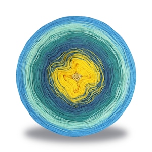 Gradient ombre yarn cake - OMB172 Kahakai - 50/50 cotton/acrylic, 3 or 4ply - Crochet, Knitting - WolleAmore
