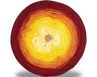 Gradient ombre yarn cake - OMB90 Fiery sunset - 50/50 cotton/acrylic, 3 or 4ply - Crochet, Knitting - WolleAmore