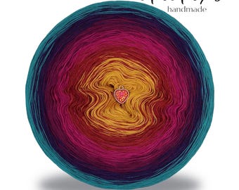 Gradient ombre yarn cake - AH007 - 100% organic cotton, 3 or 4ply - Crochet, Knitting - WolleAmore