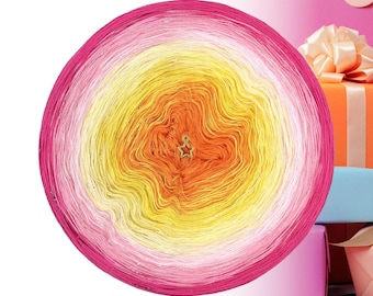 Christmas Gradient ombre yarn cake - XMAS07 Gifts - 50/50 cotton/acrylic + lurex, 3+1ply - Crochet, Knitting - WolleAmore