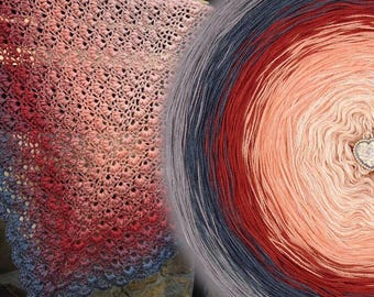 Gradient ombre yarn cake - OMB278 Steel waves - 50/50 cotton/acrylic, 3 or 4ply - Crochet, Knitting - WolleAmore