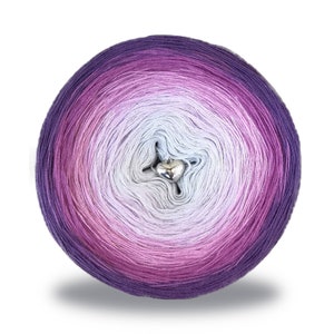 Gradient ombre yarn cake - OMB05 Violets - 50/50 cotton/acrylic, 3ply or 4 ply - Crochet, Knitting - WolleAmore