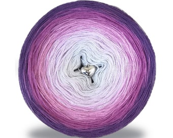 Gradient ombre yarn cake - OMB05 Violets - 50/50 cotton/acrylic, 3ply or 4 ply - Crochet, Knitting - WolleAmore