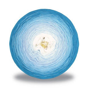 Gradient ombre yarn cake - OMG01 Greek Chill - 100% organic cotton, 3 or 4ply - Crochet, Knitting - WolleAmore