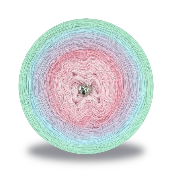 Gradient ombre yarn cake - OMB57 Cotton candy - 50/50 cotton/acrylic, 3 or 4ply - Crochet, Knitting - WolleAmore