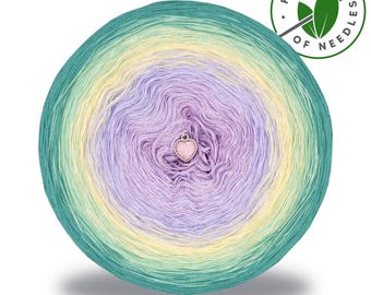 Gradient ombre yarn cake - FN010 Brzeginia - 100% organic cotton, 3 or 4ply - Crochet, Knitting - WolleAmore