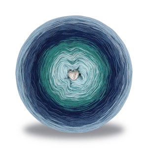 Gradient ombre yarn cake - OMD12 Heavens- 50/50 merynos/acrylic, 3 or 4ply - Crochet, Knitting - WolleAmore