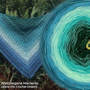 Gradient ombre gleaming yarn cake - NOVA04 Aurora - 50/50 cotton/acrylic + lurex, 3+1ply - Crochet, Knitting - WolleAmore
