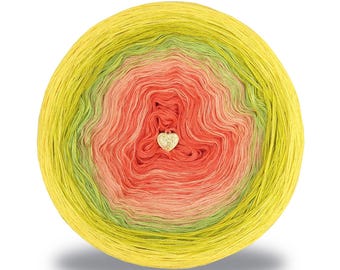 Gradient ombre garen cake - OMB245 Watermelon Lemonade - 50/50 katoen/acryl, 3 of 4 ply - Haakwerk, Breien - WolleAmore