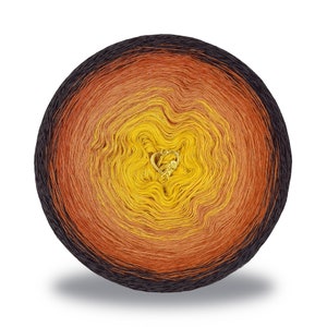 Gradient ombre yarn cake - OMC07 Campfire - 50/50 bamboo/cotton, 4 or 6 ply - Crochet, Knitting - WolleAmore