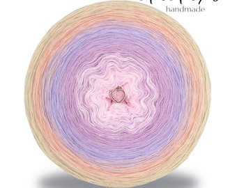 Gradient ombre yarn cake - AH008 - 100% organic cotton, 3 or 4ply - Crochet, Knitting - WolleAmore