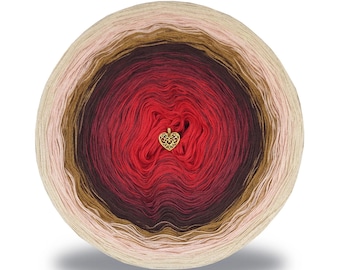 Gradient ombre yarn cake - OMG10 Fiery land - 100% organic cotton, 3 or 4ply - Crochet, Knitting - WolleAmore