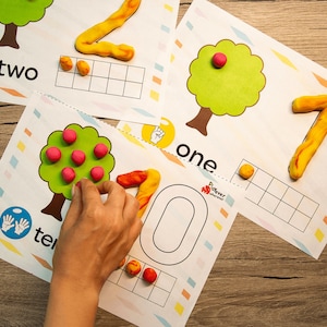 Playdoh Mats Number 1-10 Playdoh Templates for Kids Play 