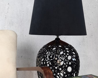 Orion Deco lamp black with lampshade. 3 in 1. Modern table lamp. Home Art. Ceramik Art. Ceramic decorative lamp. Night lamp.