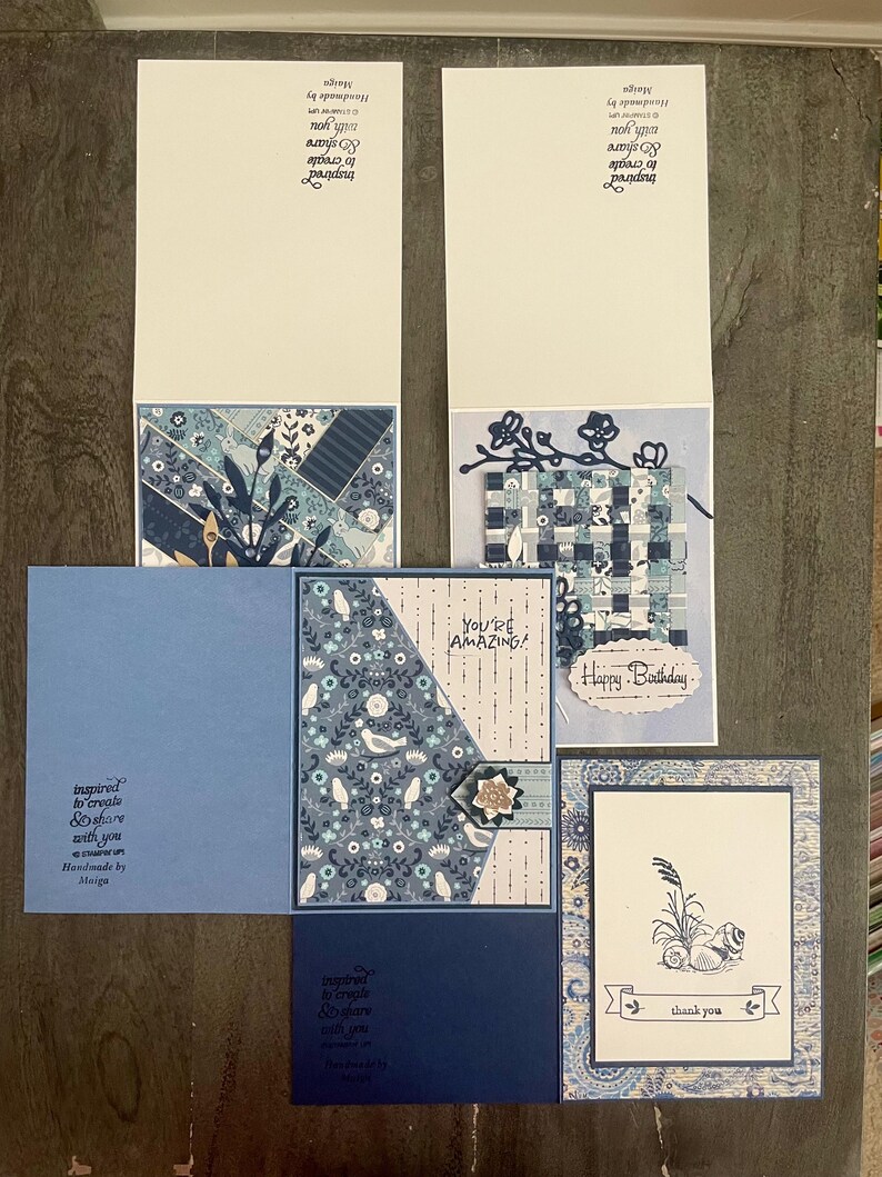Card Set of 4, Happy Birthday, Thank You, Youre Amazing, Stampin Up ...