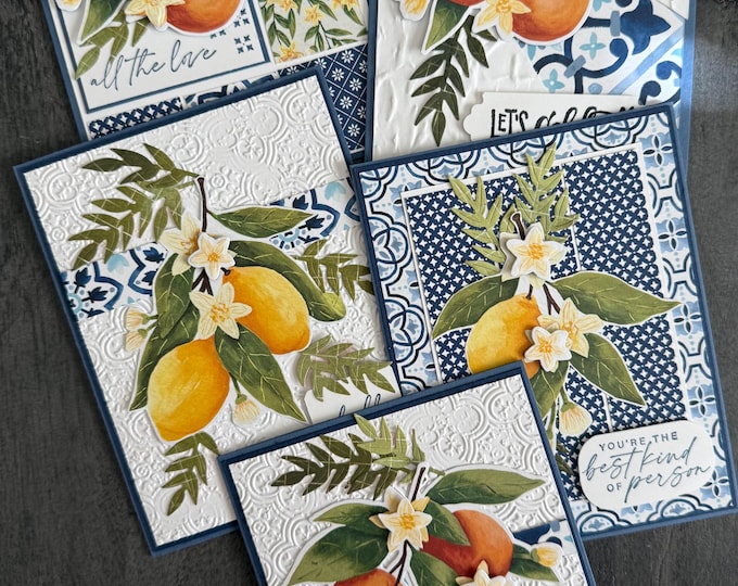 Handmade Card Set Citrus Bloom Handmade Card Set: Stampin Up! Cards - Etsy