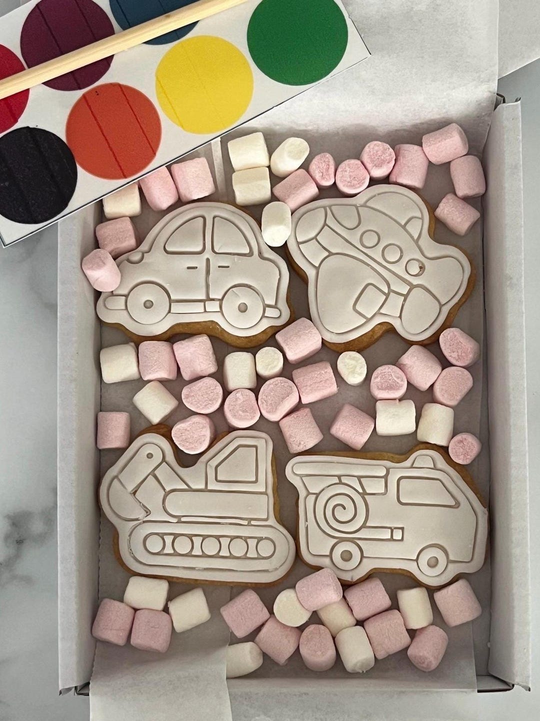 Target Vehicle Cookies Paint Your Own Vehicle Sugar Cookies - Kids Activity Box - Etsy
