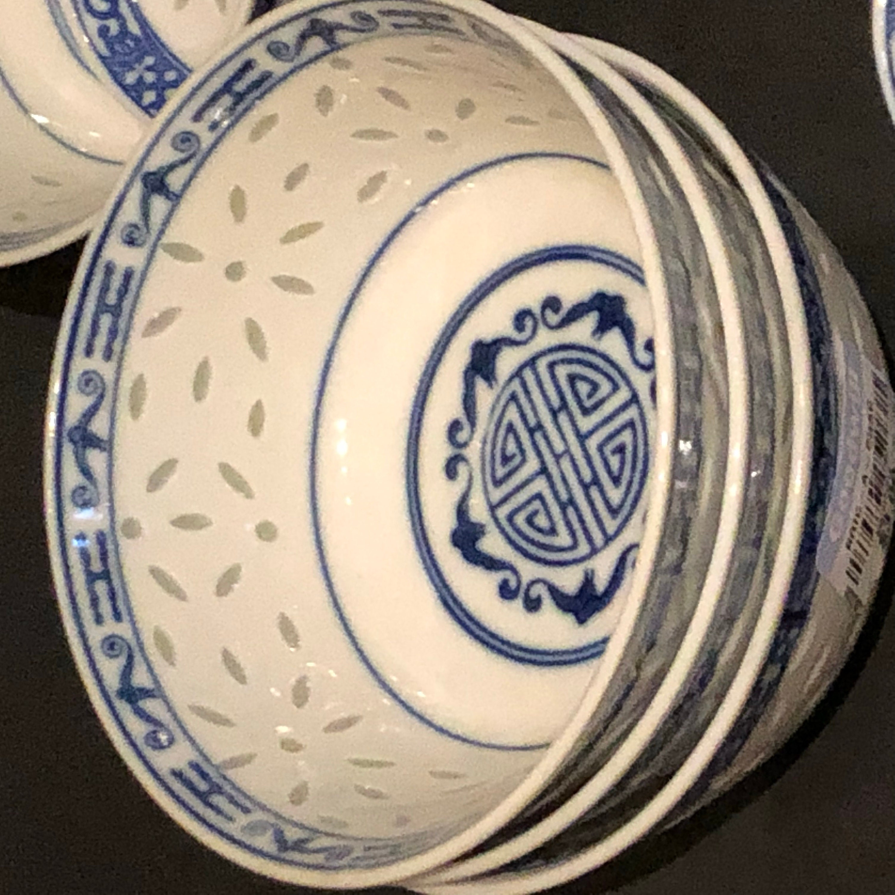 Vntg Japanese Porcelain Rice Bowls With Spoons Etsy