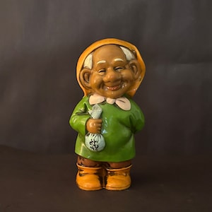 Vntg Gnome Coin Bank