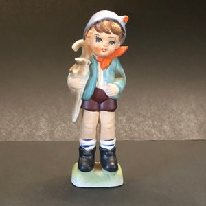 Vntg Boy with Umbrella, ceramic fiqurine