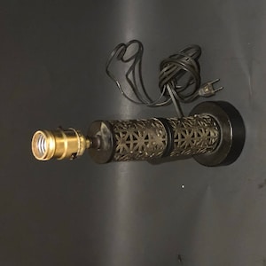 Vntg Lampe de bureau industrielle w / sans abat-jour