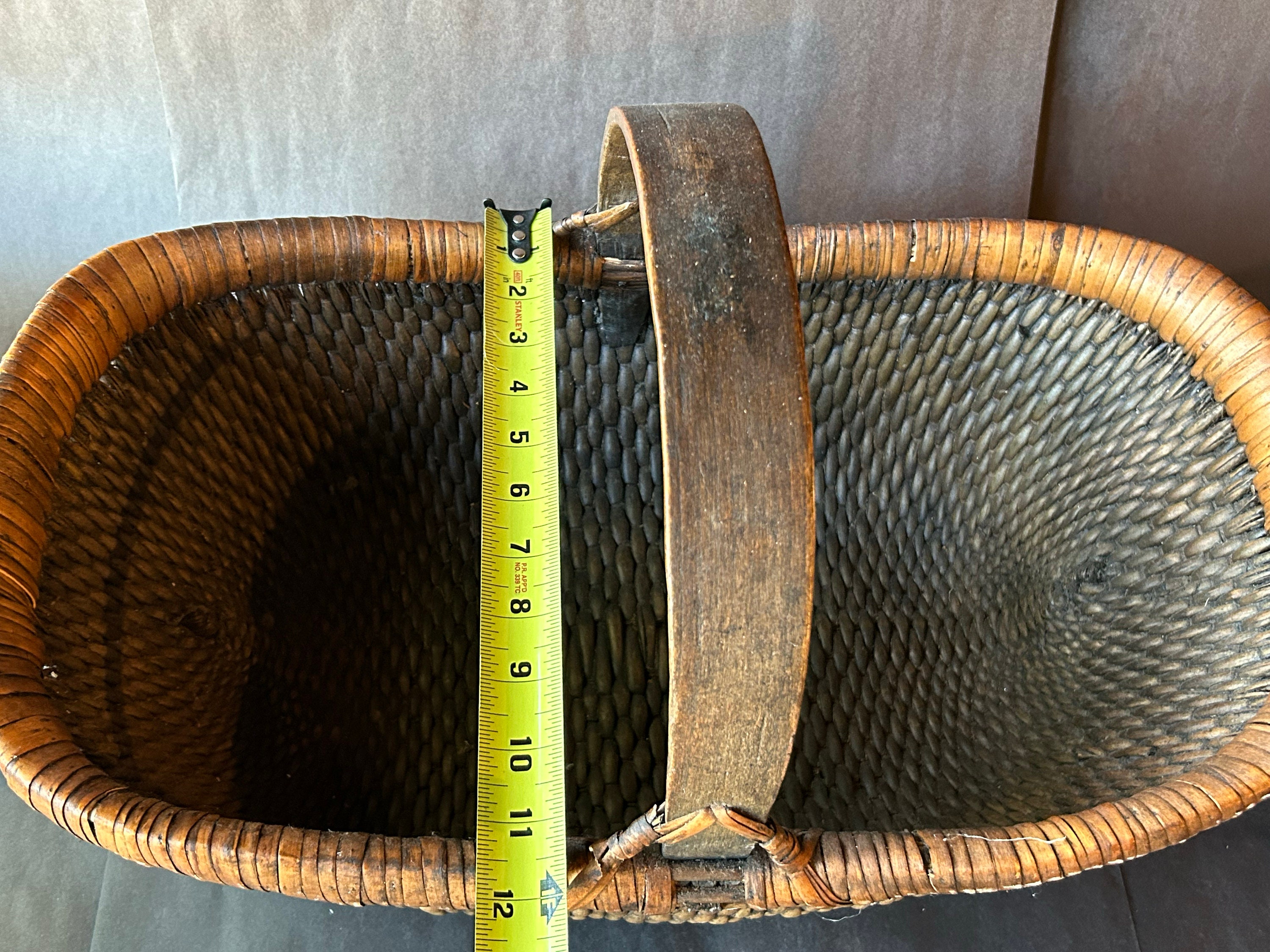 Vntg Chinese Reed Gathering Basket - Etsy