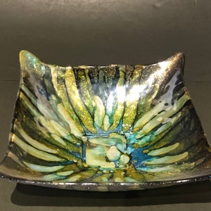 Vntg Quadrifoglio Italian Art Glass  catch all bowl
