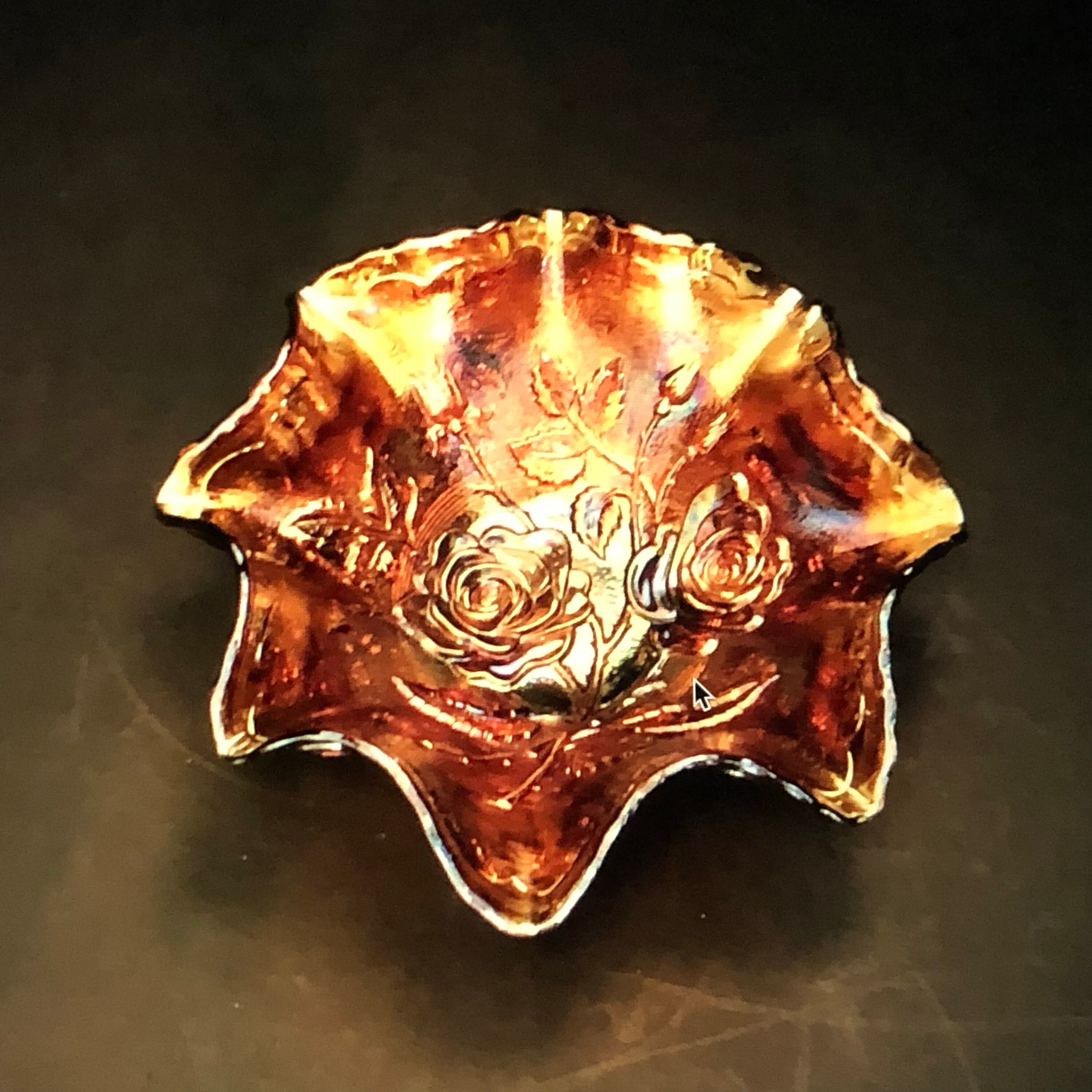 Vntg Fenton Carnival Glass Rose and Thorn Candy Dish Etsy