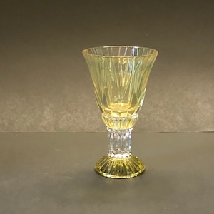 Vntg Yellow Crystal Goblet