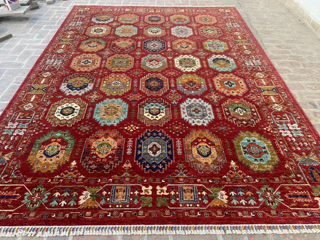 Waziri Rug 8x11 Waziri Area Rug - Luxurious Hand-knotted Afghan Rug - Vegetable ...
