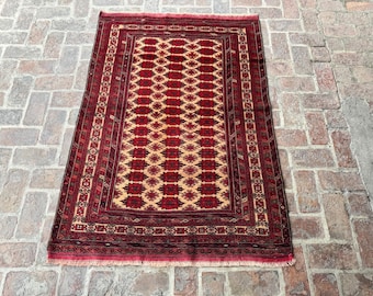 5x6 Handmade Afghan Wool Rug – Ersari Tribal Carpet – Vegetable Dyed Oriental Boho Rug – Farmhouse & Modern Home Accent Decor