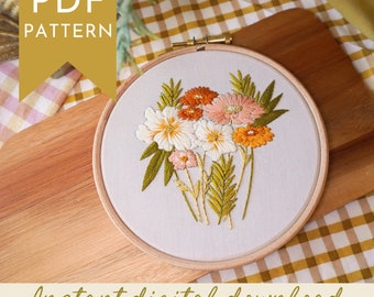 Garden Grown Embroidery Pattern PDF | Digital Download With Step-By-Step Images | Beautiful Cottagecore Floral Spring