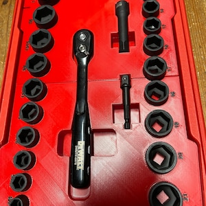 Impact Socket Milwaukee Packout inserts for Dewalt impact socket set.  TOOLS NOT INCLUDED
