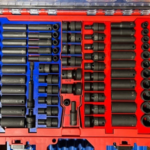 Grey Pneumatic Socket Holder for Milwaukee Packout Low Profile