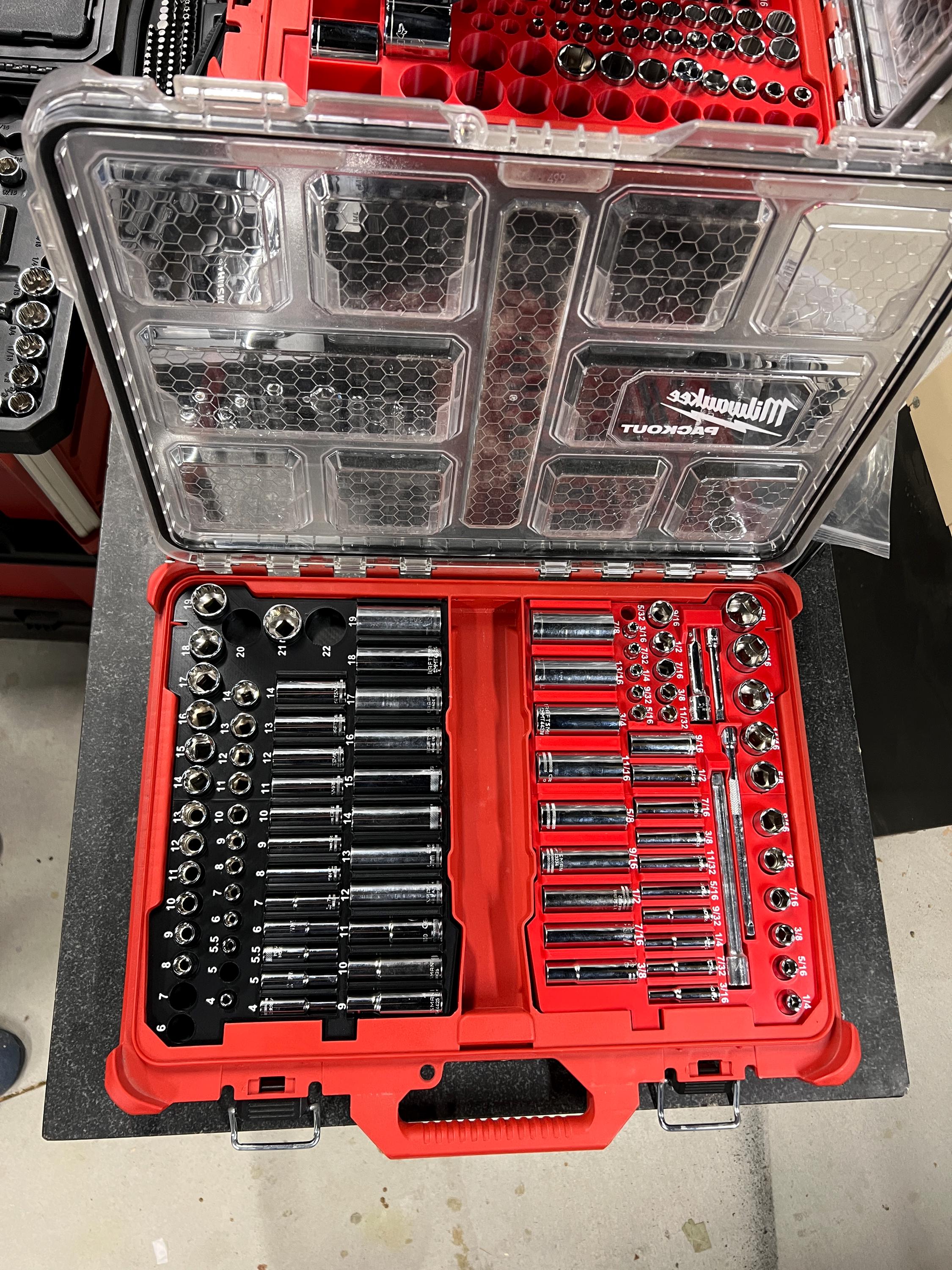 Mechanic (93) Socket Organizer for Milwaukee Packout 11 Bin Low