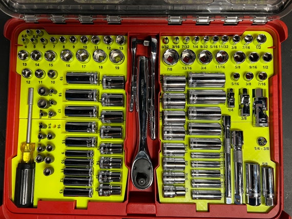 Mechanic Socket Organizer for Milwaukee Packout 11 Compartment Low
