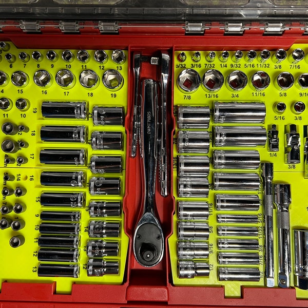 Mechanic Socket organizer for Milwaukee Packout 11 compartment low profile small parts organizer