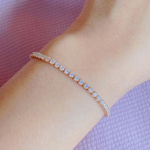 Gold Tennis Bracelet | Cubic Zirconia Tennis Bracelet | Diamond Bracelet | Dainty Bracelet | Minimalist Bracelet | Gift for her
